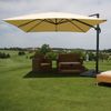 Gastronomie-Ampelschirm HWC-A96, Sonnenschirm, 3x4m (Ø5m) Polyester/Alu 26kg ~ creme mit Ständer, drehbar Bild 1