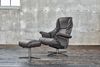 KAWOLA Sessel MODO Relaxsessel drehbar Leder dunkelgrau mit Hocker 98 x 90 x 81 cm Bild 5