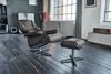 KAWOLA Sessel MODO Relaxsessel drehbar Leder dunkelgrau mit Hocker 98 x 90 x 81 cm Bild 2