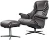 KAWOLA Sessel MODO Relaxsessel drehbar Leder dunkelgrau mit Hocker 98 x 90 x 81 cm Bild 3