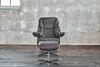 KAWOLA Sessel MODO Relaxsessel drehbar Leder dunkelgrau mit Hocker 98 x 90 x 81 cm Bild 4