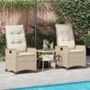 vidaXL Verstellbarer Gartenstuhl Beige und Creme 64 x 57,5 x 112 cm 42026866 Bild 3