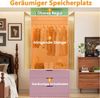 TWSOUL Kleiderschrank Garderobenschrank, 2 Türen und 3 Schubladen Spiegel&Sensorlicht, 180cm Kleiderstange, Mehrzweckschrank Schlafzimmer, Kinderzimmer, grifflos Bild 3