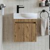 Roomart LEO Badmöbel Set– 2-teiliges Badezimmermöbel Set - Waschbecken mit Unterschrank - H 45 x B 24.5 x T 46.5 cm • Eiche Bild 3