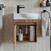 Roomart LEO Badmöbel Set– 2-teiliges Badezimmermöbel Set - Waschbecken mit Unterschrank - H 45 x B 24.5 x T 46.5 cm • Eiche Bild 4