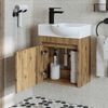 Roomart LEO Badmöbel Set– 2-teiliges Badezimmermöbel Set - Waschbecken mit Unterschrank - H 45 x B 24.5 x T 46.5 cm • Eiche Bild 2
