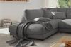 KAWOLA Sofa MADELINE Ecksofa Cord grau Recamiere links 86 x 224 x 325 cm Bild 4