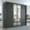Drehtürenschrank vier¬türiger VIVO Kleiderschrank mit Schubladen und Metallgriffen. Bild 2