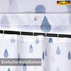ANRO Duschvorhang FASTY Tropfen Anti-Schimmel Polyester Badezimmervorhang Bad-Stoff Breite 120 cm (Packung, 1-tlg, Duschvorhang inkl. Aufhängeringe), robuster Vorhang Stangenaufhängung 120x200 cm Skandi Bad Blau Bild 3