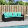 vidaXL Sonnenliege mit Kissen Schwarz Poly Rattan 368352 Bild 3
