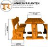 Mega-Holz Garten-Essgruppe Massive rustikale Gartengarnitur Kiefer Inkl. Sitzauflagen 120-200 cm, (Set, 1 Tisch, 2 Bänke), Komplett-Set - 120 cm Breit Ohne Sitzauflagen Bild 3