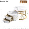 REDOM Couchtisch Runde Nestform, MDF-Material in Marmoroptik (Sofatisch, Wohnzimmertisch, 2-St, bis 30 kg belastbar), mit 2 Schubladen Bild 4