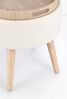 Hocker Zoya aus Bouclè-Stoff, Weiß, 39 x 39 x 43 cm Bild 3