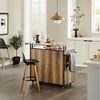 SoBuy Küchenwagen Rollwagen Sideboard, Küchentrolley, Küchenwagen mit Arbeitsplatte, Rollwagen, Kücheninsel mit Türen und Schubladen Küchenschrank Bild 3