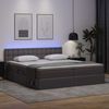 vidaXL Bett mit Stauraum und LED mit LED Grau 200 x 200 cm Kunstleder 3371547 Bild 5