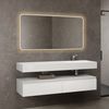 doporro Waschbeckenunterschrank Badmöbel Set Holzstruktur Schubladen Unterschrank Soft-Close MDF UP Bild 3