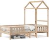 vidaXL Massivholzbett mit Dach 100x200 cm Kiefer 3282156 Bild 2