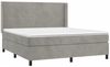 vidaXL Boxspringbett mit Matratze Hellgrau 160x200 cm Samt 3132567 Bild 3