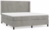 vidaXL Boxspringbett mit Matratze Hellgrau 160x200 cm Samt 3132567 Bild 2