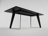 Esszimmertisch FLORINT 200x90cm weiße Keramikplatte schwarze Design-Tischkufen : Weiss Bild 2