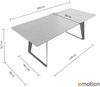 Esszimmertisch FLORINT 200x90cm weiße Keramikplatte schwarze Design-Tischkufen : Weiss Bild 3