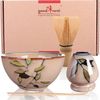 Goodwei Teeservice Matcha Teezeremonie Set "Bamboo" mit Teeschale, Besen und Besenhalter (4-tlg), 1 Personen, Keramik, handgearbeitet Bild 4