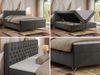 Boxspringbett mit Kopfteil und Topper, Polsterbett - GRIMALDI - 200 x 200 cm - Dunkelgrau Velvet - H3 Bild 3