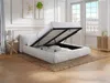 Vente-unique - MIRSIO Bett Stoff Beige - B 244,5 cm x H 81 cm x L 236 cm Bild 3