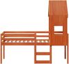 vidaXL Hochbett mit Dach Wachsbraun 75x190 cm Massivholz Kiefer 3282021 Bild 4