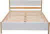 Hochbett 90x200cm, mit Schutzgitter & Lattenrost, Massivholz, weiß Bild 5