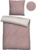 biberna Melange-Flanell Bettwäsche 0840507 WEBSTREIFEN, hellrosa, 1x 155x220 cm + 1x 80x80 cm Bild 5