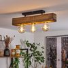 hofstein Deckenleuchte »Crova« längliche Deckenlampe aus Metall/Holz in Schwarz/Dunkelbraun, ohne Leuchtmittel, moderne Leuchte mit Holzbalken, 3xE27 Bild 3