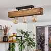 hofstein Deckenleuchte »Crova« längliche Deckenlampe aus Metall/Holz in Schwarz/Dunkelbraun, ohne Leuchtmittel, moderne Leuchte mit Holzbalken, 3xE27 Bild 5