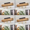 hofstein Deckenleuchte »Crova« längliche Deckenlampe aus Metall/Holz in Schwarz/Dunkelbraun, ohne Leuchtmittel, moderne Leuchte mit Holzbalken, 3xE27 Bild 1