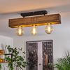 hofstein Deckenleuchte »Crova« längliche Deckenlampe aus Metall/Holz in Schwarz/Dunkelbraun, ohne Leuchtmittel, moderne Leuchte mit Holzbalken, 3xE27 Bild 4