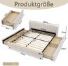 MODFU Polsterbett Praktisches Bett mit umfassendem Stauraum-System,Schubladen (Packung, 1-tlg, 160x200 cm, seitliche Aufbewahrungsfächer & Ladestation), für mehr Ordnung und Komfort in jedem Schlafraum(ohne Matratze) Bild 5