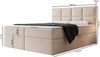 Selsey 'Silensio' Boxspringbett mit Bonellmatratze, Topper, Samt, greige, 180x200 cm Bild 4