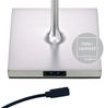 LED Tischleuchte, silber, Aluminium, Touchdimmer, Akku, H 38 cm Bild 3