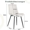 4-teiliges Set weiße Kunstleder-Esszimmerstühle,Modernes Design mit verbreiterter Sitzfläche Rückenlehne & rutschfesten Metallfüßen für Zuhause und Büro,Kunstleder,weiß, Bild 4