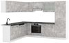 Eckküche R-Line Beton/Weiß 287 x 60 cm , AP Anthrazit Vicco Bild 1