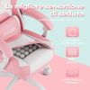 Gaming Stuhl Rosa Mädchen Teenager Bürostuhl PC Stuhl Fußstütze Pink Bild 4