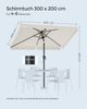 Songmics Sonnenschirm ohne Aufbewahrungstasche, ohne Ständer, UPF 50+, Stahl / Polyester, Beige, 300 x 200 cm Bild 4