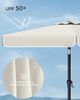 Songmics Sonnenschirm ohne Aufbewahrungstasche, ohne Ständer, UPF 50+, Stahl / Polyester, Beige, 300 x 200 cm Bild 5