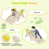 3er Set Klettergerüst mit Rutsche & Kletterbogen & Doppelseitige Rampe Kletterdreieck Natur Bild 3