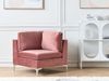 Ecksessel Samtstoff rosa mit Metallbeinen EVJA Bild 3
