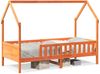 vidaXL Kinderbett Hausbett Wachsbraun 90x200 cm Kiefer 850703 Bild 2