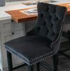 Barhocker-Set 49,5 x 60 x 103,5 cm aus 2 im Mid-Century-Stil mit Samtbezug und hoher Rückenlehne in Schwarz Bild 5
