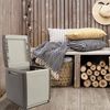 Dmora Azziuro-Koffer, Mehrzwecktruhe, Aufbewahrungskoffer, Aufbewahrungsbox, 100 % Made in Italy, 54 x 53 x 57 cm, Beige und Braun Bild 2