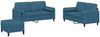 vidaXL 3-tlg. Sofagarnitur mit Kissen Blau Samt 3202013 Bild 2