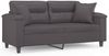 vidaXL 2-Sitzer-Sofa mit Zierkissen Grau 140 cm Kunstleder 3200990 Bild 2
